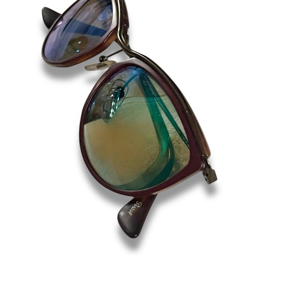 Persol Sunglasses 3082-S Matte Burgundy Cat Eye Green Reflective Lenses Italy main image 12